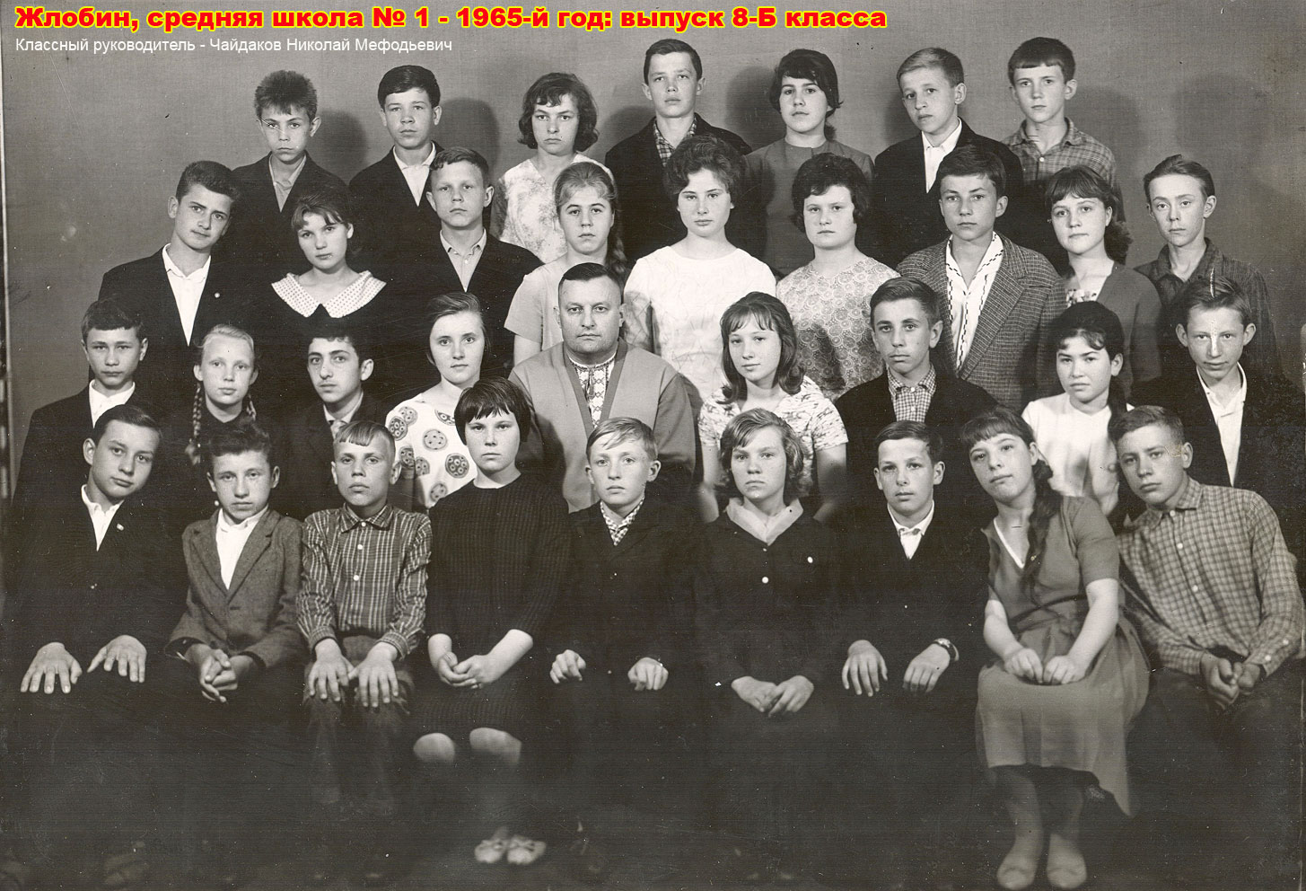 1965-й год: 8-Б класс средней школы № 1, город Жлобин, Гомельская область, Белоруссия